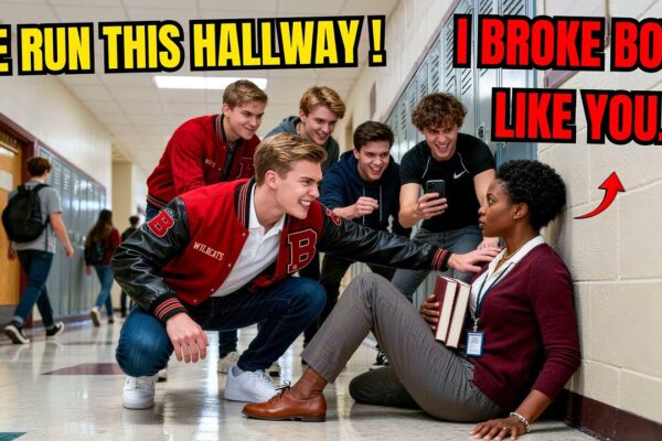 5 Bullies Cornered Their Quiet New Teacher — Unaware She Trained Their Coach’s Son at Parris Island
