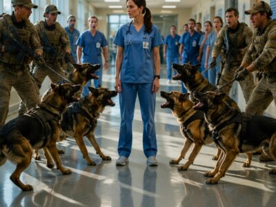 Nobody Could Control 5 Military K9 Dogs — Until a Nurse Said ONE Word and Shocked Everyone