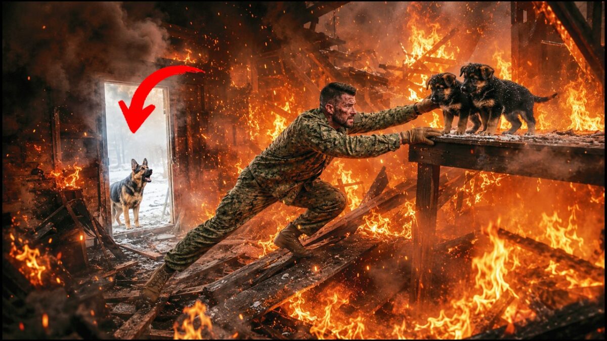 “Where Is He?” the Puppy Seemed to Ask — The Navy SEAL Faced the Burning Workshop. “I’ll Find Him”