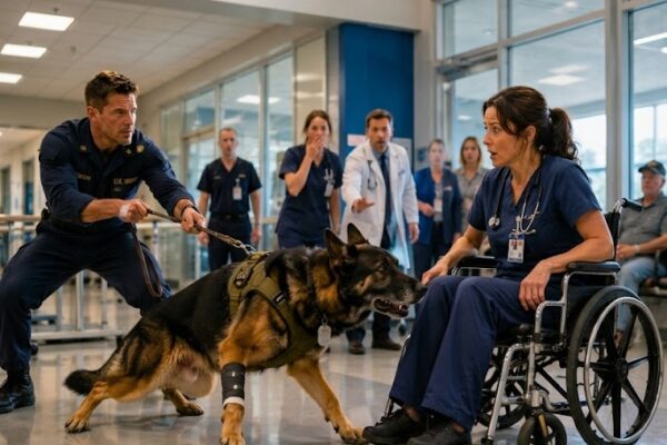 The SEAL Wanted to Sit Alone With His K9 But the Dog Dragged Him Toward One Nurse