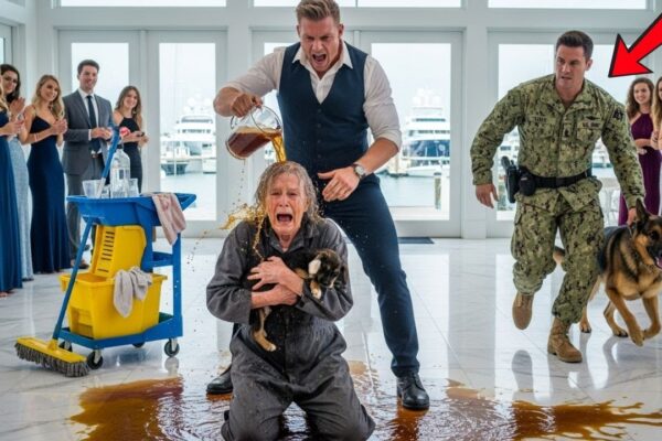 Rich Kids Poured a Cold Drink on an Elderly Janitor and Her Puppy — Unaware Her Son Is a Navy SEAL