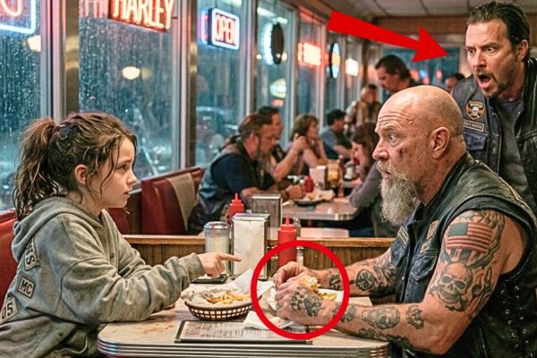 Little Girl Begged to Eat a Biker’s Leftovers — What He Saw on Her Back Made 12 Bikers Stand Up
