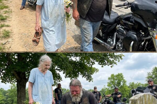 An 80-year-old woman walked nine miles under the burning sun carrying wildflowers. When twelve bikers stopped to help, her 6-word reply made them cut their engines and walk beside her.