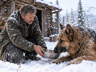 Former Navy SEAL Finds an Elderly Man and His German Shepherd Family Trapped in a Frozen Cabin