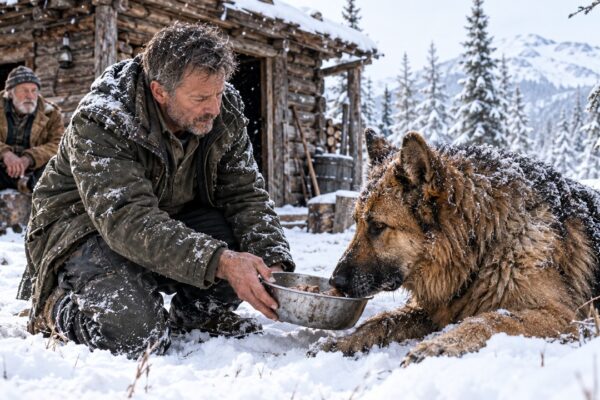 Former Navy SEAL Finds an Elderly Man and His German Shepherd Family Trapped in a Frozen Cabin