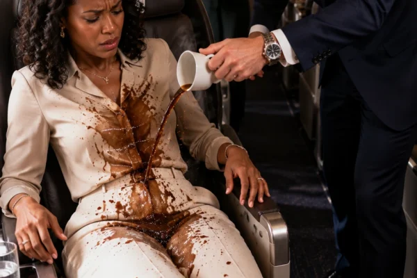 He Poured Boiling Coffee on a Woman in First Class — Seconds Later, an Air Marshal Realized She Wasn’t Who Anyone Thought She Was.