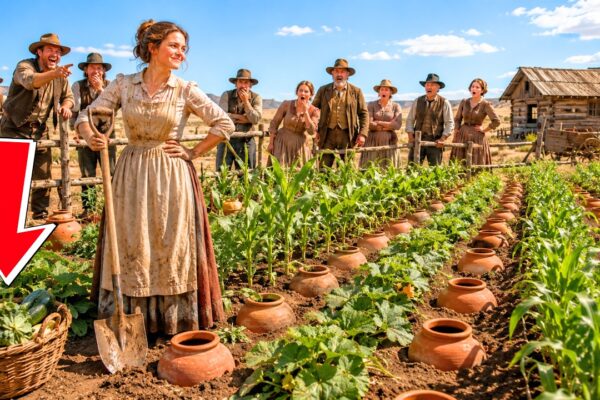 They laughed when she spent weeks burying 300 clay pots beneath her dry field, calling her crazy and saying she was wasting time on an old-fashioned trick that could never save a farm. Even her neighbors shook their heads as the summer heat grew worse and the rain stopped completely. Then the drought came harder than anyone expected. One by one, the surrounding fields turned brown, crops withered, and wells began to fail — but her land stayed green. When the farmers finally came to see how she had done it, they stopped laughing.