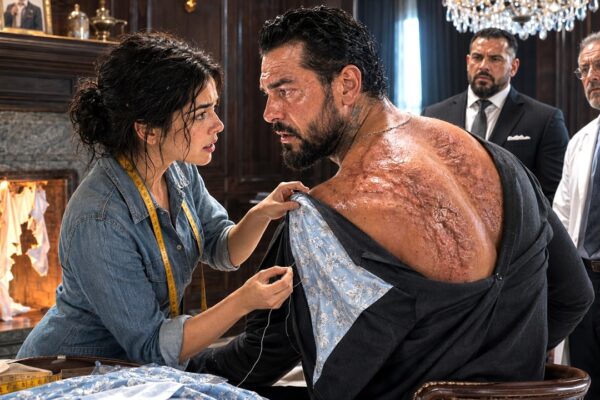 The mafia boss had destroyed every shirt that touched the scar across his chest, refusing to wear anything that reminded him of the night that changed his life. Tailors came and went, expensive fabrics were thrown away, and no one dared question the strange rule. Then one quiet woman found an old piece of fabric carefully stored among his late mother’s belongings. Without telling him, she spent the night sewing a simple shirt by hand. When he saw it the next morning, his expression turned cold — until he touched the fabric, recognized it instantly, and realized exactly where it had come from.