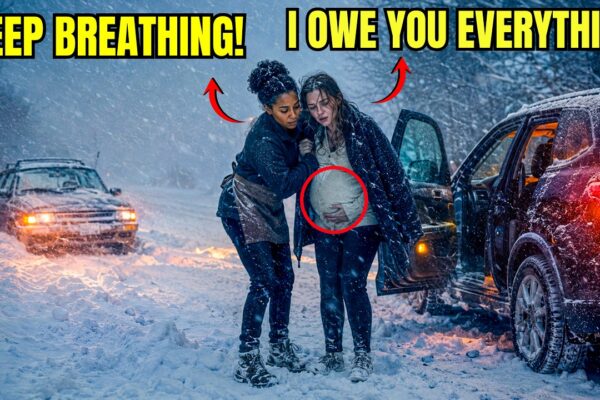 Black Girl Saves Pregnant Woman in Broken Car in Snow — That Night a Billionaire Knocks on Her Door