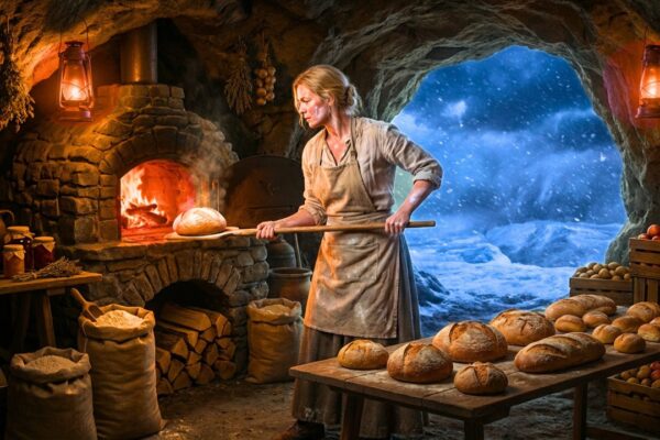Humiliated, Homeless, and Left With Nothing but an Abandoned Cave for Shelter, She Refused to Give Up—Using a Rusted Oven, a Few Bags of Flour, and the Last Coins in Her Pocket, She Slowly Turned the Cold Underground Space Into a Tiny Bakery While the Town Mocked Her Desperate Idea; But When a Relentless Winter Storm Cut Off Supply Roads and Food Began Disappearing from Every Store, the Same People Who Had Laughed at Her Came Searching for help—and discovered that the woman they had cast aside had built the one bakery capable of keeping the entire town fed.