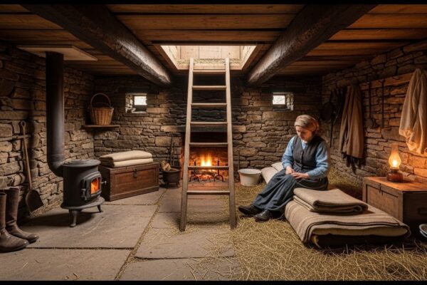 She Hid Her Bedroom Beneath the Old Barn in Secret, Letting Everyone Believe She Slept in the Drafty House Above—But When the Worst Blizzard in Years Roared Across the Valley, That Hidden Room Became Her Only Chance to Survive. What looked like a strange obsession with digging, hauling timber, and storing blankets below the floor soon proved to be a lifesaving plan. As the wind ripped apart roofs, buried doors, and trapped entire families in the snow, her underground shelter stayed dry, quiet, and warm. By morning, the woman they mocked for hiding under a barn was the only one prepared for winter’s full fury.