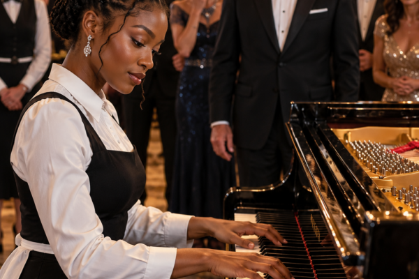 Rich Man Forces Black Waitress to Play Piano to Mock Her, But Her Talent Leaves Him Speechless 