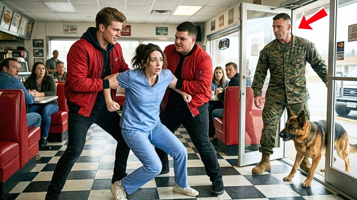 “Sit Down, Nurse” They Mocked the Exhausted Woman – Until a Marine and His K9 Stepped In 