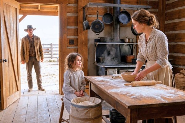 A Widowed Cowboy Told His Harvest Cook, “You’re Here to Cook” — Then She Quietly Set Three Places at His Table