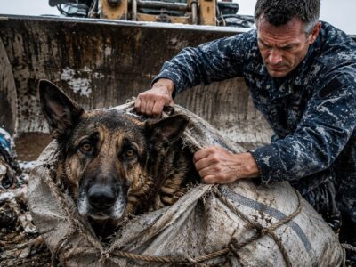 Retired SEAL Loader Driver Suddenly Found a Dog Buried in Trash —A Secret That Changed Everything