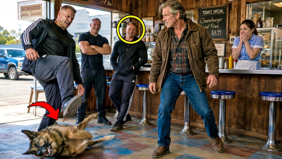 Black Belts Mocked His German Shepherd at a Diner — Then the Quiet Veteran Gave One Calm Command