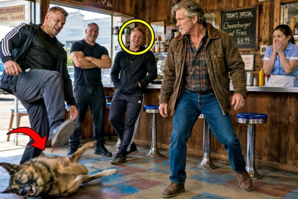 Black Belts Mocked His German Shepherd at a Diner — Then the Quiet Veteran Gave One Calm Command