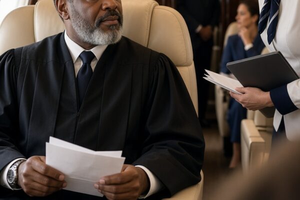 Flight Attendant Denies Black Judge First Class, Unaware His Father Owns the Airline.