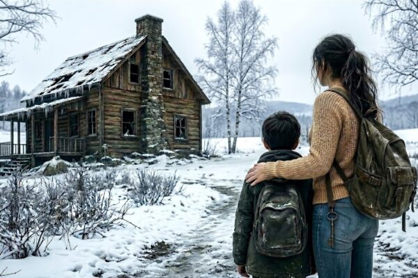 Kicked Out With Her Little Brother During Snowstorm, She Found a Forgotten Cabin Deep in the Pines