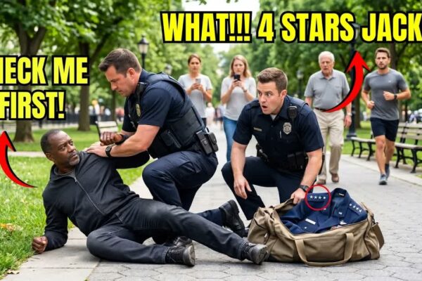 Cops Tackle a Black Man at the Park — Freeze When They See the 4 Stars on the Jacket in His Ba 
