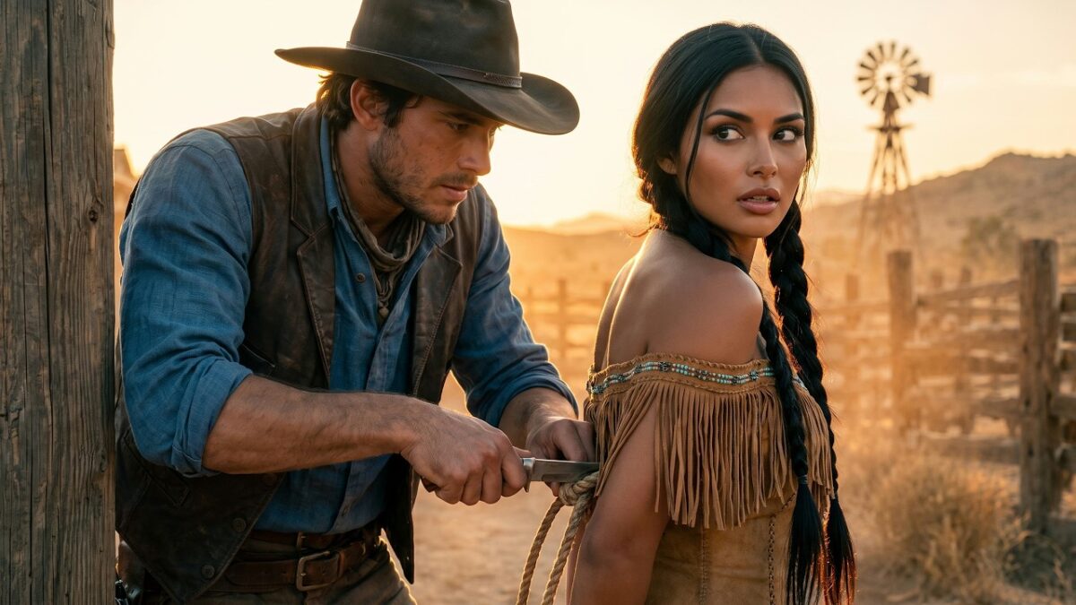 “Please Help Me,” the Bound Apache Woman Whispered — The Cowboy’s Answer Stunned the Outlaws 