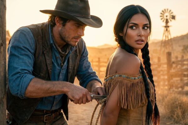 “Please Help Me,” the Bound Apache Woman Whispered — The Cowboy’s Answer Stunned the Outlaws 