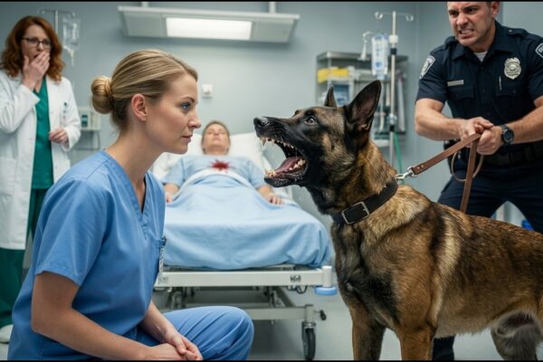 A Military K9 Charged Into the ER — Then Froze in Front of One Nurse Like It Knew Her