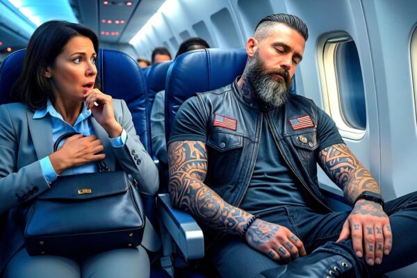 Everyone Avoided the Biker Single Dad — Until the Pilot Collapsed and Called for a Combat Vet.