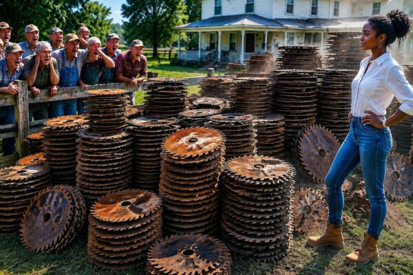 Black Single Mom Stacked 1100 Rusted Sawmill Blades in Her Yard — Later Antique Buyers Formed a Line
