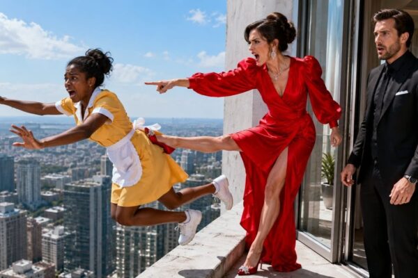 “The Billionaire Saw His Fiancée Push the Maid Off the Building—What He Did Next Left Everyone…… 