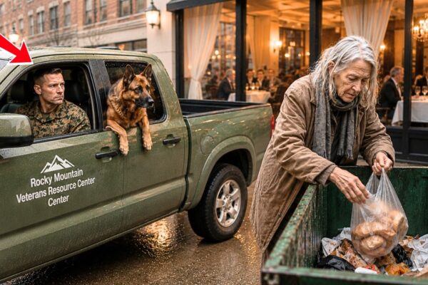 “Who Let Her Get This Hungry?” — U.S. Marine and His K9 Froze Seeing an Elderly Widow Search Trash