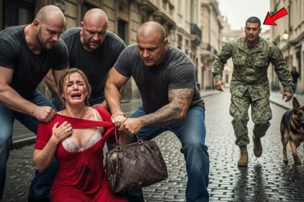 Three thugs beat up and robbed the girl right–A Navy SEAL and His Dog Witnessed Everything
