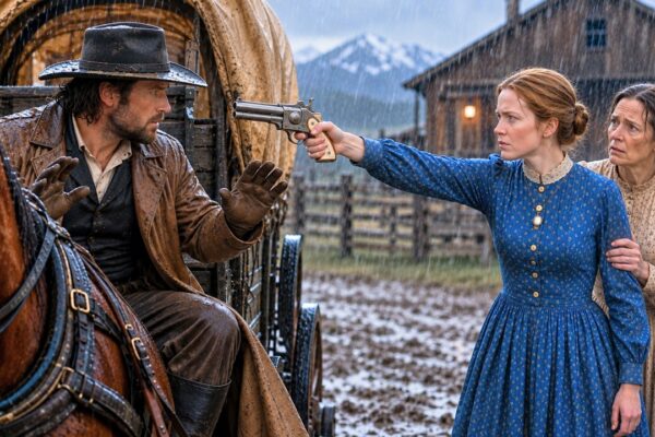 A Widowed Rancher Stopped for a Mother and Daughter in the Rain… She Said ‘Stay Back or I’ll Shoot’