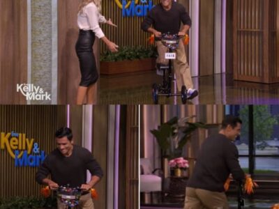 WHEEL BIG DEAL Mark Consuelos rolls into Live! with Kelly on a scooter after undergoing surgery and gives audience a health update