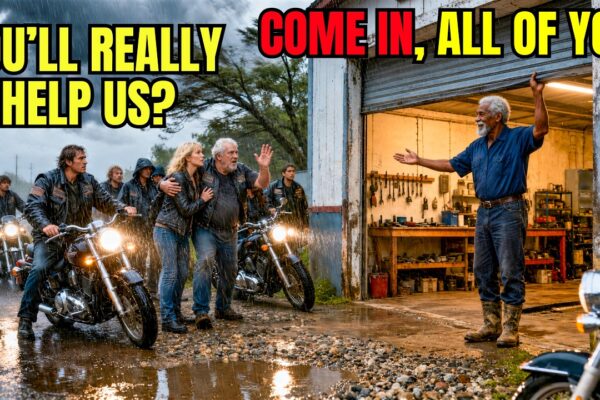 Old Black Mechanic Helps 12 Stranded Bikers in Rain — What Rolls Into His Shop Brings Him to Tears